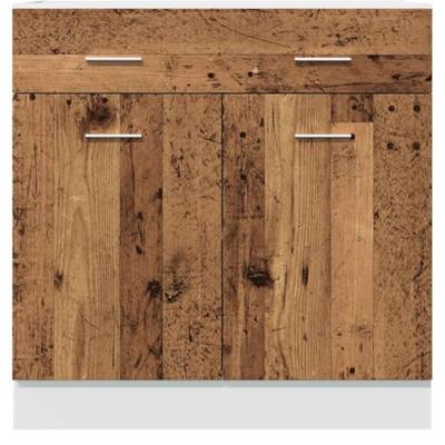 Onderkast met lade Lyon 80x46x81,5 cm bewerkt hout oud houtkleurig