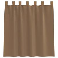 Gordijnen voile met lussen 2 st 140x140 cm lichtbruin - thumbnail