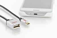 EDNET USB 2.0 adapterkabel OTG type micro B - A st/Bu 03m High Speed micro B omkeerbaar - thumbnail