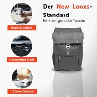 Newlooxs Vigo double fietstas - sportief, waterafstotend, zwart/grijs - thumbnail