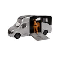 Kids Globe die-cast paardentruck met licht en geluid grijs - thumbnail