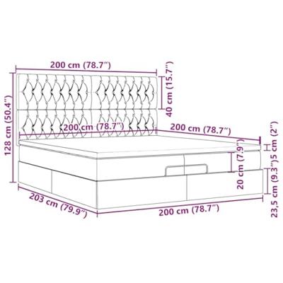 Ottoman bed met matrassen 200x200cm stof donkergrijs
