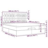 Ottoman bed met matrassen 200x200cm stof donkergrijs - thumbnail