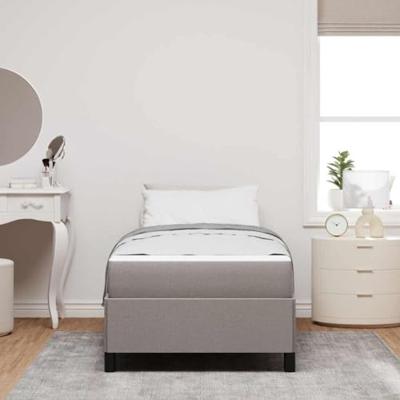 Boxspring bed Crème, Zwart 90 x 200 cm Stof, Engineered Hout