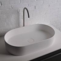 Opbouwwastafel Ideavit Solidthin 60x35x12.5 cm Solid Surface Mat Wit Ideavit - thumbnail