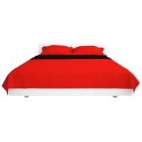 VidaXL Dubbelzijdige quilt bedsprei rood en zwart 230x260 cm - thumbnail