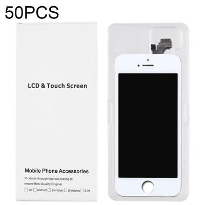 50 PCS LCD-scherm en Digitizer witte kartonnen doos verpakking voor iPhone 5