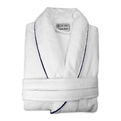 Badjas Deluxe Velours - Wit/Navy