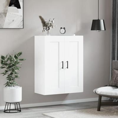 Wandkast 69,5x34x90 cm bewerkt hout wit - thumbnail