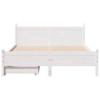 Bedframe zonder matras massief grenenhout wit 160x200 cm