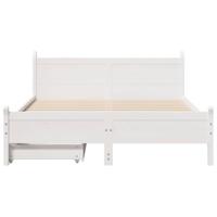 Bedframe zonder matras massief grenenhout wit 160x200 cm - thumbnail