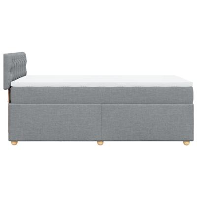 Boxspring met matras stof lichtgrijs 140x190 cm - thumbnail
