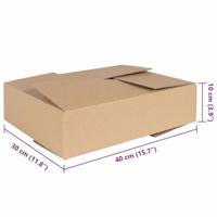 VidaXL Vouwdoos met opslag 50 pcs naturel 40 x 30 x 10 cm karton - thumbnail