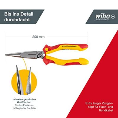 Wiha Punttang Professional electric | met snijvlak | rechte vorm | 200 mm | 8" - 26727 - 26727 - thumbnail