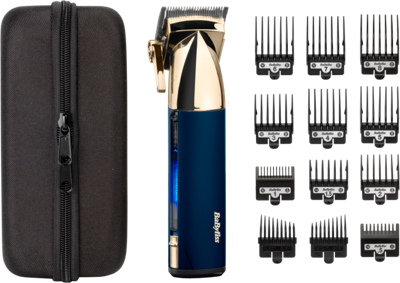 Draadloze tondeuse - BABYLISS - E992E Super-X Metal - 3 uur batterijduur - Goud & Marineblauwe editie