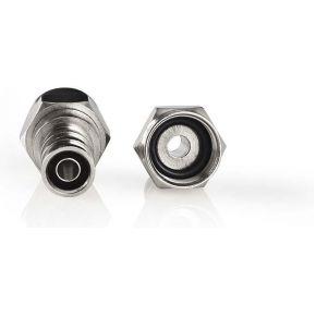 Nedis CSBW41916ME F-connector Weerbestendig Mannelijk - Voor 7,0 Mm Coaxkabels 2 Stuks Metaal Nedis CSBW41916ME F-connector Weerbestendig Mannelijk - Voor 7,0 Mm Coaxkabels 2 Stuks Metaal