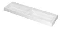 INK Wastafel Momento Polystone dubbel zonder kraangaten 160 cm x 45 cm x 9 cm Mat wit 3421360 - thumbnail