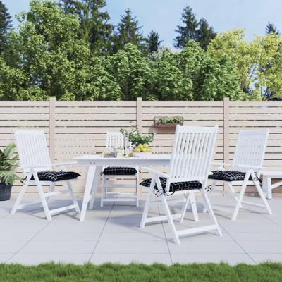 VidaXL Stoelkussens 4 st ruitpatroon 40x40x7 cm stof zwart