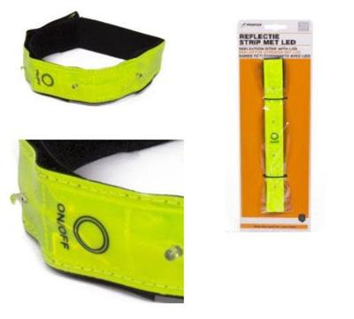 Benson LED armband reflecterend fluor met ledjes - 5700331
