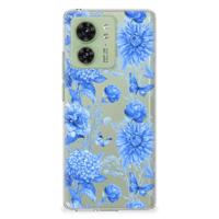 TPU Case voor Motorola Edge 40 Flowers Blue - thumbnail