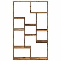 Boekenkast 72x20x120 cm bewerkt hout oud houtkleurig - thumbnail