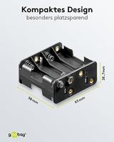 Goobay 11468 AA-batterijhouder voor 8 x Mignon batterijen 1,5 V/batterijhouder met drukknop/open batterijvak 8 AA batterijen FR6 HR6 LR6 / zonder kabel/zwart - thumbnail