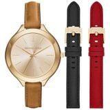 Horlogeband Michael Kors MK2606 / Black Leder Zwart 12mm - thumbnail