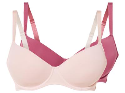 esmara 2 dames beugel-bh (Donkerroze/roze, 85D)