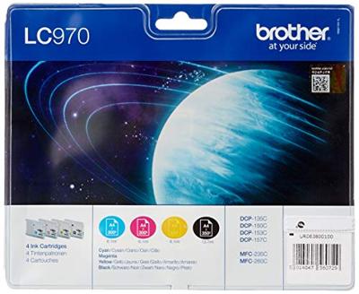 Brother Inktcartridge LC-970 Origineel Combipack Zwart, Cyaan, Magenta, Geel LC970VALBP