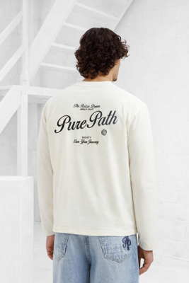 Pure Path Italian Dream Longsleeve T-Shirt Heren Gebroken Wit - Maat S - Kleur: Gebroken Wit | Soccerfanshop