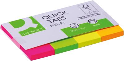Q-CONNECT Quick Tabs, ft 20 x 50 mm, 4 x 50 tabs, geassorteerde kleuren Q-CONNECT Quick Tabs, ft 20 x 50 mm, 4 x 50 tabs, geassorteerde kleuren