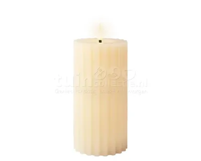 LED Kaars Rib Crème-Wit 17,5cm