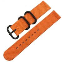 Wasbaar nylon canvas horlogeband band breedte: 24mm (oranje met zwarte ring gesp) - thumbnail