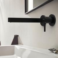 Wastafelmengkraan Inbouw Finoris HansGrohe 2-gats 228 MM Voorsprong Met Afvoerplug Mat Zwart - thumbnail
