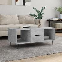 Salontafel 102x50x40 cm bewerkt hout betongrijs - thumbnail