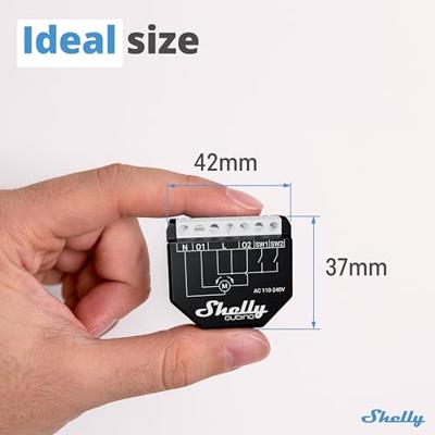 Shelly Qubino Wave Shutter power relay Zwart Shelly Qubino Wave Shutter power relay Zwart
