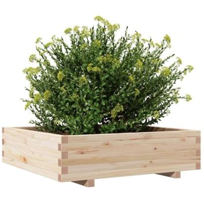 VidaXL Plantenbak 90x90x26,5 cm massief grenenhout