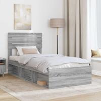 Bedframe Grijs Sonoma 75 x 190 cm Massief grenenhout - thumbnail