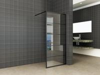 Horizon inloopdouche met raster 900 x 2000 x 8 mm nano helder glas/mat zwart - thumbnail