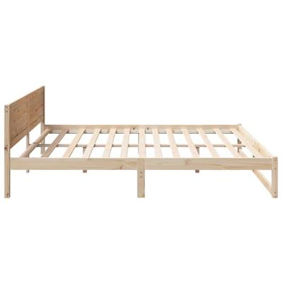 Bedframe met hoofdeinde Naturel 200 x 200 cm Massief grenenhout