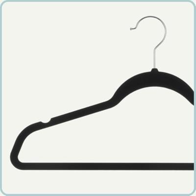 Nordix Kledinghangers Set 8 stuks Zwart Vilten Velvet Anti Slip Kle...