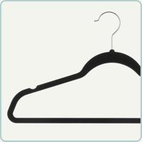 Nordix Kledinghangers Set 8 stuks Zwart Vilten Velvet Anti Slip Kle... - thumbnail