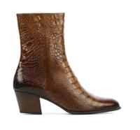 Pertini Dames Enkellaarsjes in Leder (Cognac) - thumbnail