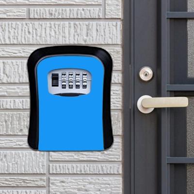 Wachtwoord lock metalen opbergdoos deur veiligheid vak muur kabinet sleutel veiligheid box (blauw)