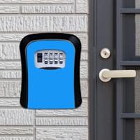 Wachtwoord lock metalen opbergdoos deur veiligheid vak muur kabinet sleutel veiligheid box (blauw) - thumbnail