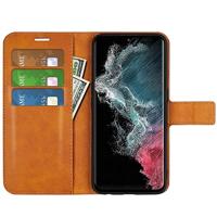 Lunso - Samsung Galaxy S23 Ultra - cover bookcase hoes - Cognac - thumbnail