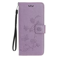 Shop4 - iPhone 12 Hoesje - Wallet Case Vlinder Patroon Paars - thumbnail
