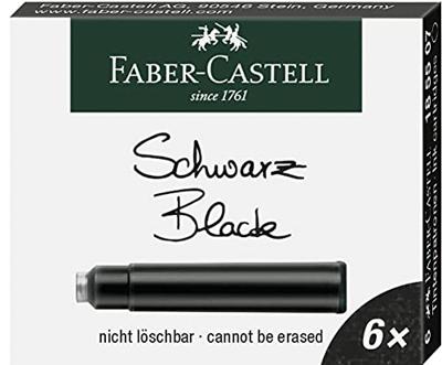 Inktvulling voor pen Faber-Castell Zwart 6 Onderdelen (10 Stuks)