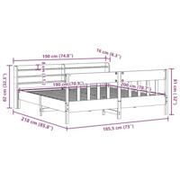 Bedframe zonder matras massief grenenhout wit 180x200 cm - thumbnail