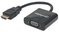 Manhattan 151467 HDMI / VGA Adapter [1x HDMI-stekker - 1x VGA-bus] Zwart 0.26 m - thumbnail